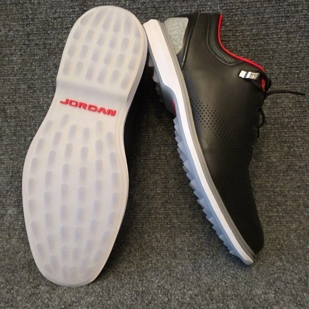 Jordan ADG 4 Golf Shoes Mens Size 11.5 Black Red Leather Sneakers DM0103-015